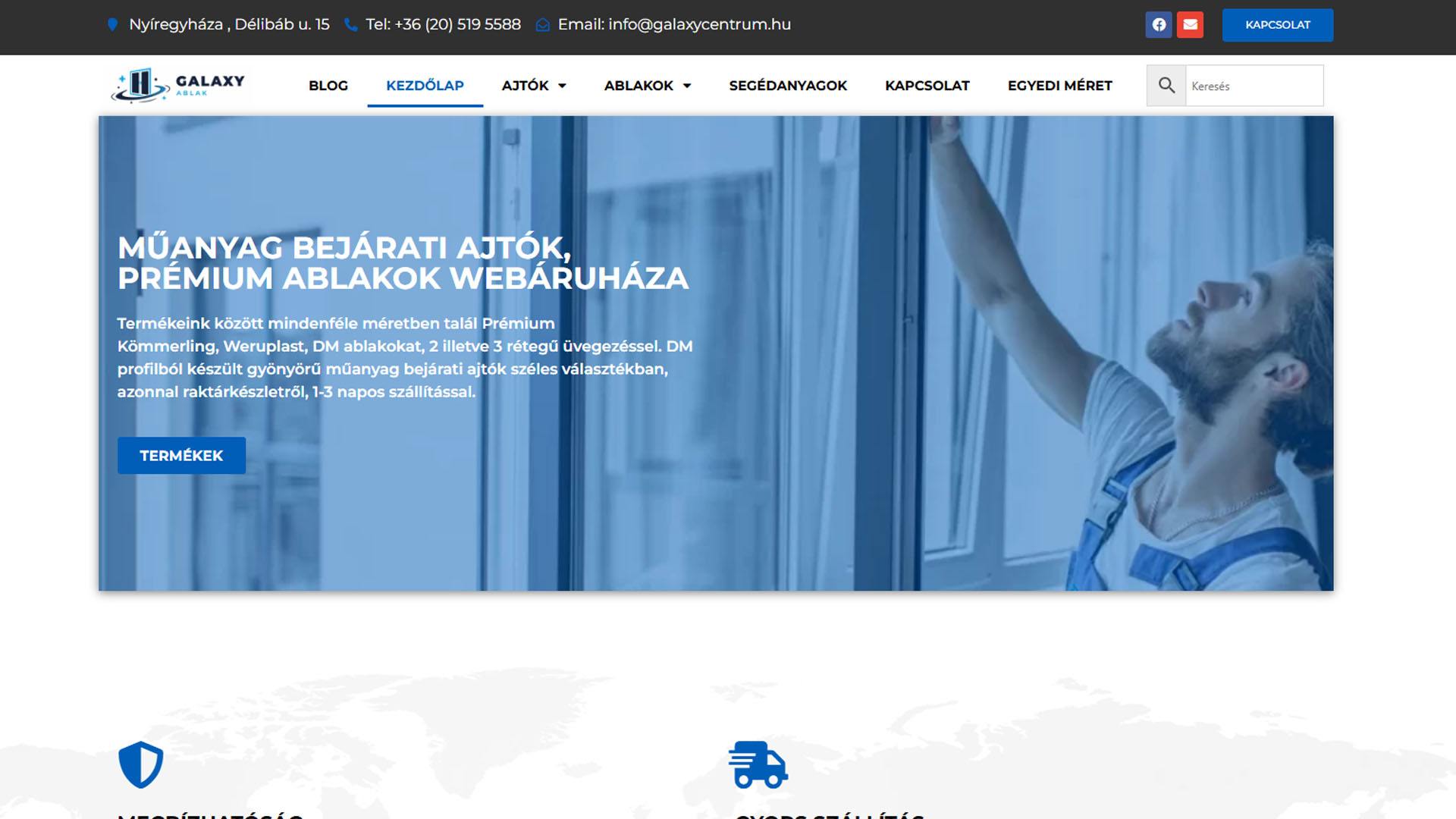 Galaxy Ablak weboldal – AdsFusion